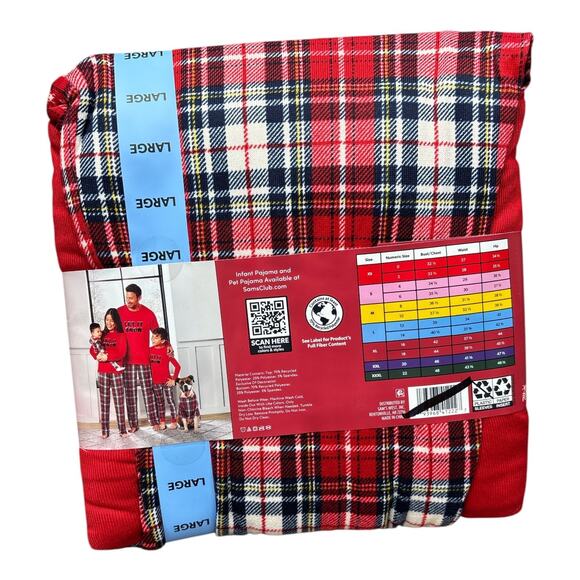 Ladies Red 2-Piece Pajama Set 'Let it Snow' Winter Holiday Women Cozy Large - Picture 4 of 6